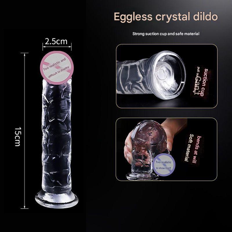 Transparent crystal dildo stick for women, female thrusting dildo, female masturbator, oversized egg free dildo, adult product